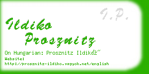 ildiko prosznitz business card